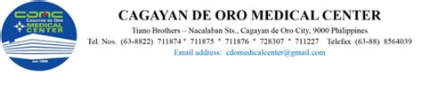 Cagayan de Oro Medical Center, Inc. .